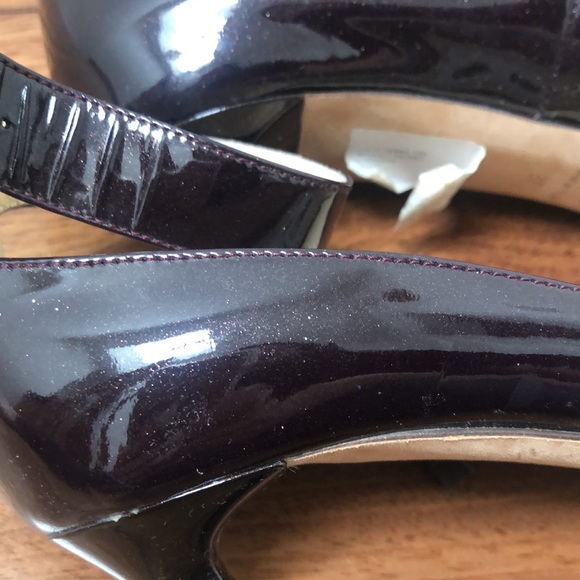 Jimmy Choo Henna 100 Sparkly Patent Bordeaux Heels 37/6.5 - Picture 12 of 16